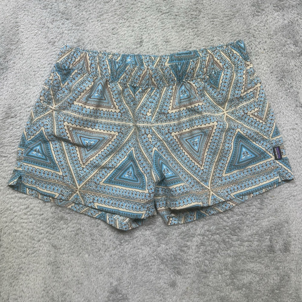 Patagonia Barely Baggies Shorts Women's Medium Blue 2.5" Inseam Drawstring Aztec
